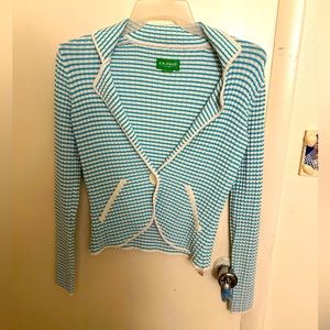C A Sport Casual Blue And White  Cardigan